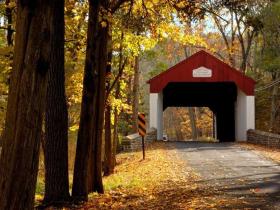 Covered Bridge in Fall - new Hope PA